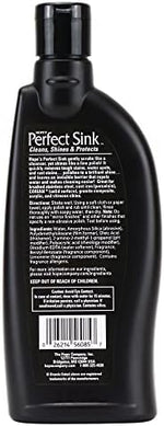 HOPE'S restorative sink polish showing water repellent action on a stainless steel basin.
