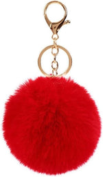 Pom Pom Keychains Colorful Faux Rabbit Fur Ball Keychain Cute Pom Pom Keychain Accessories Car Bag Charm - Image 9