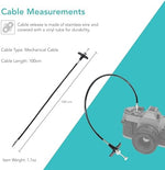 FotoAndTech 100cm camera remote cable showing the tapered threaded tip that attaches to vintage and digital cameras.
