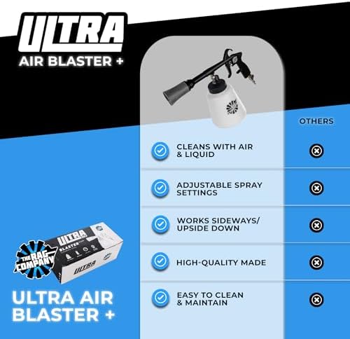 Close up view of the built in brass air regulator and mixing valve on the handle of the professional air blaster.