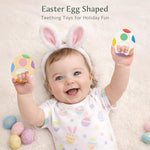 Easter Eggs Baby Teething Toys 2-Pack - Multi Texture Silicone Teethers for Teething Relief, Soft Chew Toys for Toddlers, Infants & Newborn, First Easter Gifts Basket Stuffers for Boys & Girls - Image 3