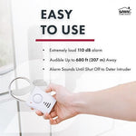 Close up of the vibration sensor hook on the Sabre home security device