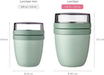 Mepal dual compartment yogurt and muesli cup twist lid detail