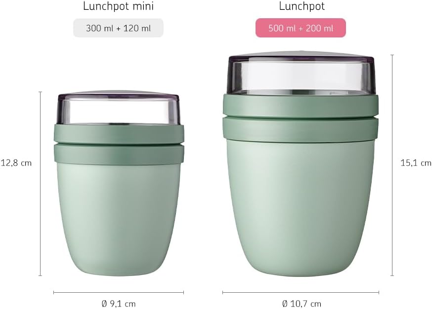 Mepal dual compartment yogurt and muesli cup twist lid detail