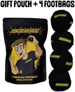 Insane performance plastic filled hacky sacks neatly packed in their signature carrying storage pouch.