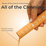 Close up of citrus scented foaming cleaning powder
