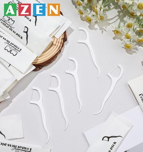 Demonstration of the non slip ergonomic handle grip on the UBL AZEN premium dental flosser stick