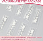 Back of packaging for VUXHUAR 48 count newborn oral care swabs with instructions