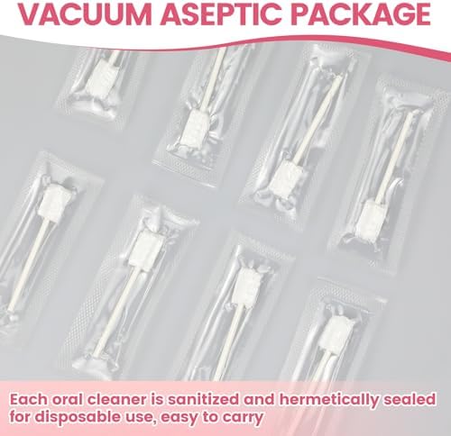 Back of packaging for VUXHUAR 48 count newborn oral care swabs with instructions