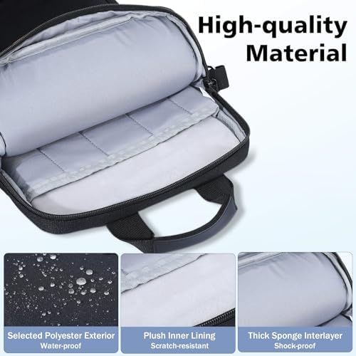 MoKo padded tablet briefcase handle closeup showing heavy duty reinforced stitching for secure carrying.