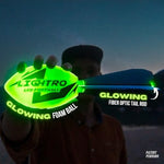 LIGHTRO LED football showing the patent pending glowing fiber optic tail rod