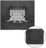 Detailed shot of the secure bottom hooks and hook and loop fasteners on the kennel accessory.