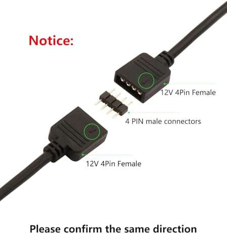 Lanminglel computer fan illumination adapter cable displaying included three piece male connector pins