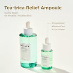 Close up of the authentic imported packaging of the four piece Korean skincare set