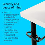 Kensington premium desktop security cable wrapped around a secure office desk frame