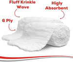 Individually wrapped single sterile pouch of Healqu six ply cotton krinkle fluff bandage wrap