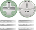 Divided baby feeding plates with silicone suction base