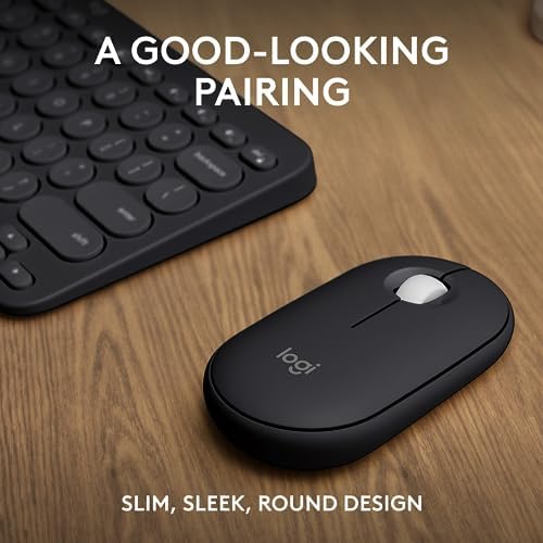 Logitech ultra slim Bluetooth keyboard with round keys black variant graphic representation