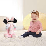 Minnie Mouse animated peekaboo plush lifting her pink blanket over her eyes