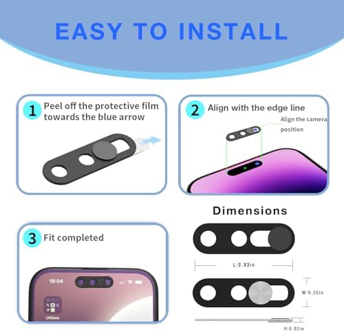 Scratch resistant and fingerprint proof phone camera security lens shield
