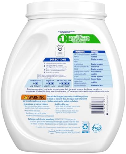 All Mighty Pacs high efficiency washing machine compatible pods usage instructions view