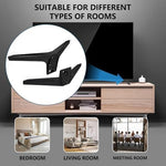 Heavy duty television base mount accessory layout alongside the four included metal installation screws.