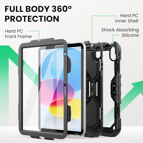 Three layer breakdown of heavy duty tablet armor showing silicone and polycarbonate parts