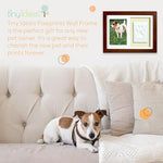 Wall mounted pet keepsake frame showcasing personalized cat paw print craft