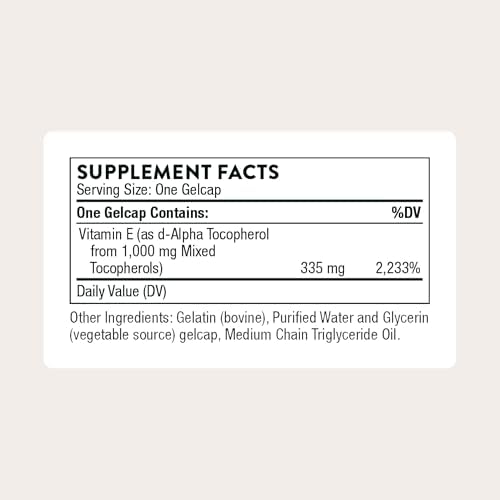 Thorne Ultimate E sixty count bottle displaying authentic quality seal