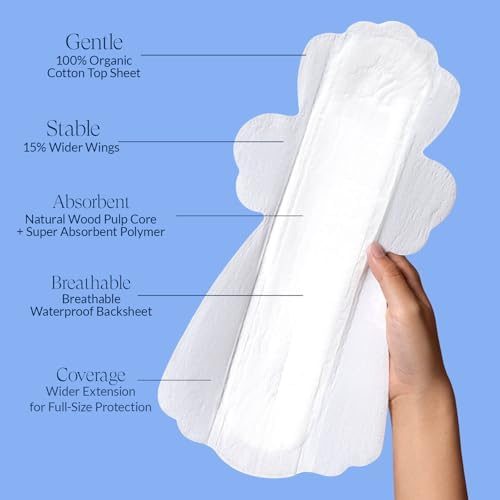 Sustainably sourced GOTS certified cotton menstrual pads for sensitive skin