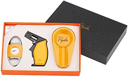 Close up view of the P PIPITA windproof single jet blue flame torch lighter showing the flame adjustment dial