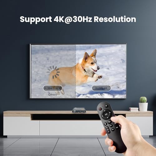 Fnetic media player showing HDMI and AV connection ports