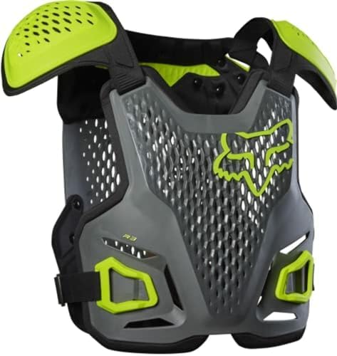 Side profile of Fox Racing R3 guard highlighting the integrated slide buckle system