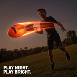 TOMLEON night play football close up showing the textured rubber grip