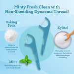 Detailed view of the integrated tongue scraper on the GuruNanda oral care pick.