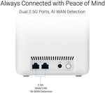 Packaging box showcasing the dual band wireless seven mesh system features