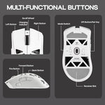 MechLands Aula SC620 optical tracking mouse illuminated with dynamic RGB backlight flowing through the honeycomb frame