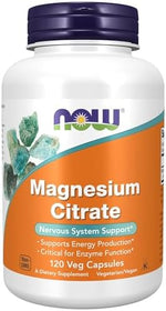 NOW Foods Magnesium Citrate nutritional supplement facts and clean ingredient label details