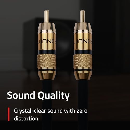 Fluance Premium Grade Subwoofer Cable with Gold-Plated RCA Connectors, High-Performance OFC Cable with Durable Rubber Insulator for Subwoofer, Home Theater, Amplifier - 12 ft - Image 3