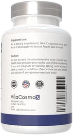 VitaCosmoX one hundred percent vegetarian capsules lifestyle bottle shot for leg circulation