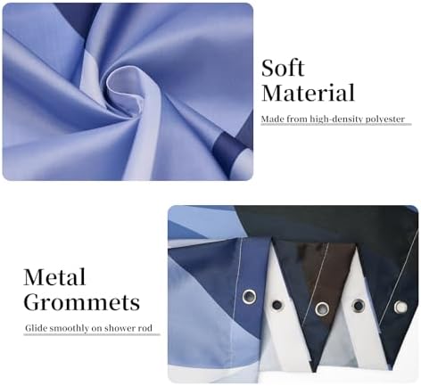 Close up look of waterproof fabric on a luxury navy blue shower set