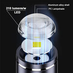 Xiwai portable keychain LED torch highlighting the yellow power button