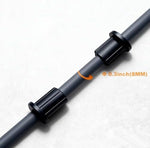 Two pack of FANRTE coaxial cable wall entry grommets displayed flat to show the exact dimensions and center hole clearance.