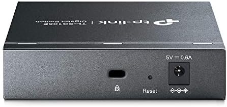 TP-Link TL-SG105E network switch black matte premium metal enclosure.