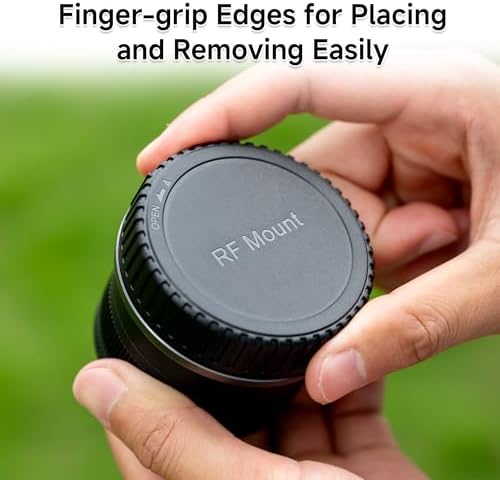 Ribbed design replacement camera sensor cap and lens end cap close up view showing texture