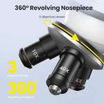 Close up of By Us microscope dual LED illumination system