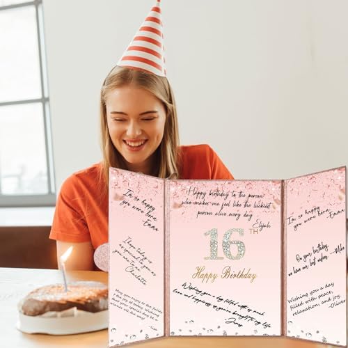 Top view of large 12 by 18 inch birthday signature book