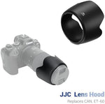 Side profile of JJC ET-60 tulip lens hood for Canon