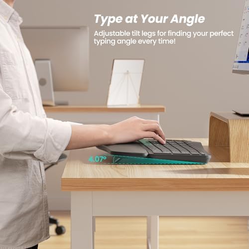 Packaging contents of the imported Nulea wireless ergonomic keyboard including the USB receiver and charging cable