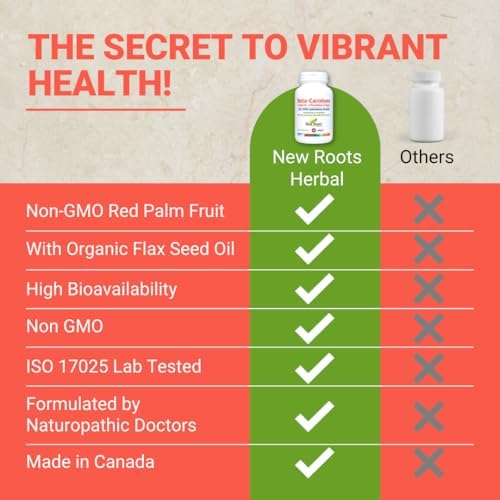 New Roots Herbal organic flaxseed oil infused beta carotene daily wellness bottle